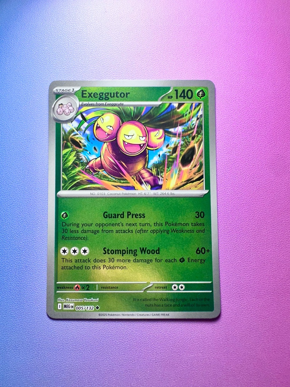 exeggutor [reverse holo] - 005/132 (uncommon) — pokemon: mega evolutions